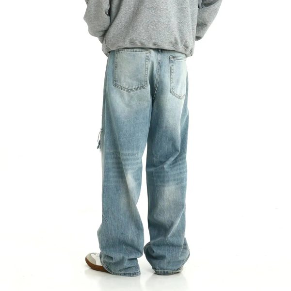 Baggy Vintage Washed Denim Jeans Online - Image 5