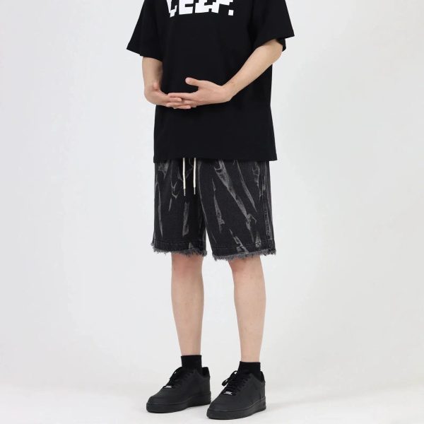 Black Wide Leg Denim Shorts For Cheap