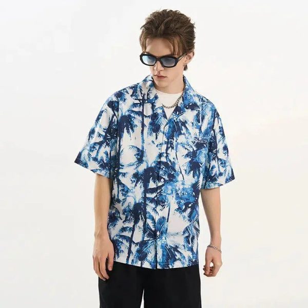 Tropical Palm Tree Print Shirt Online Hot Sale - Image 2
