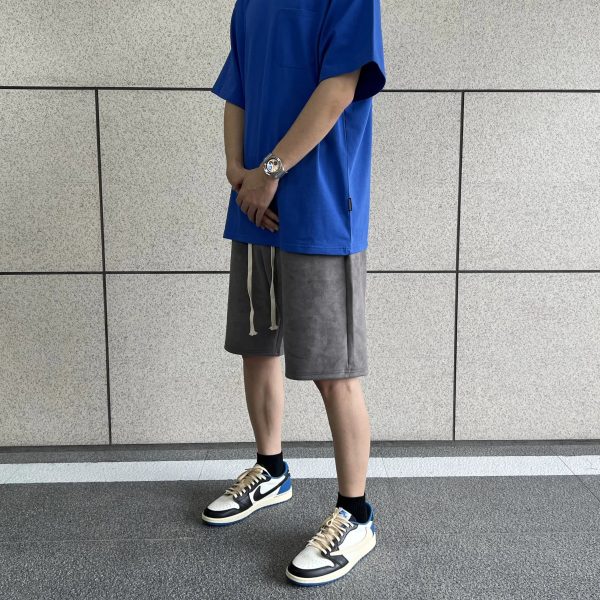 Suede Drawstring Sport Shorts For Sale - Image 4
