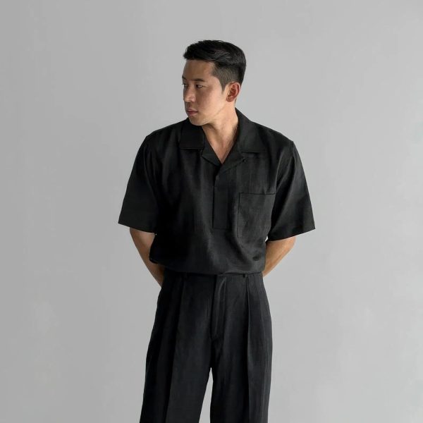 Cuban Collar Short-sleeved Shirt Online - Image 3