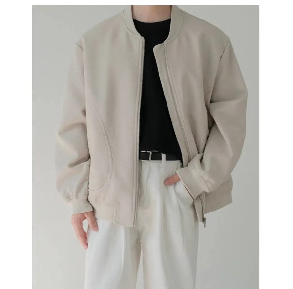 Classic Zip-Up Bomber Jacket Hot on Sale