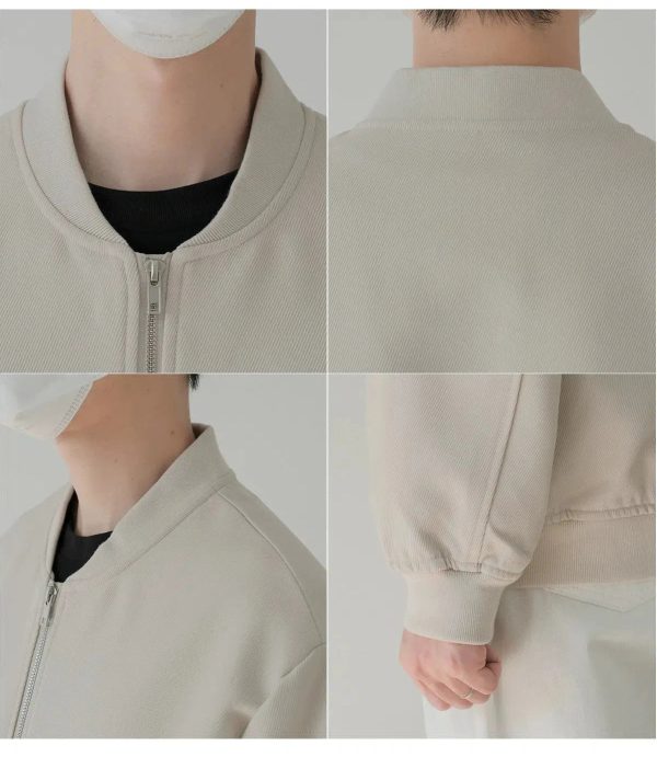 Classic Zip-Up Bomber Jacket Hot on Sale - Image 5