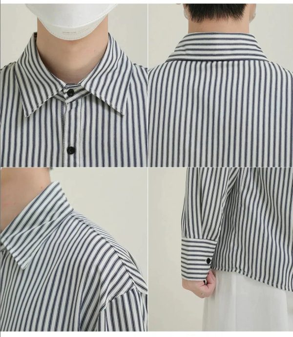 Vertical Stripe Office Shirt For Cheap - Image 5