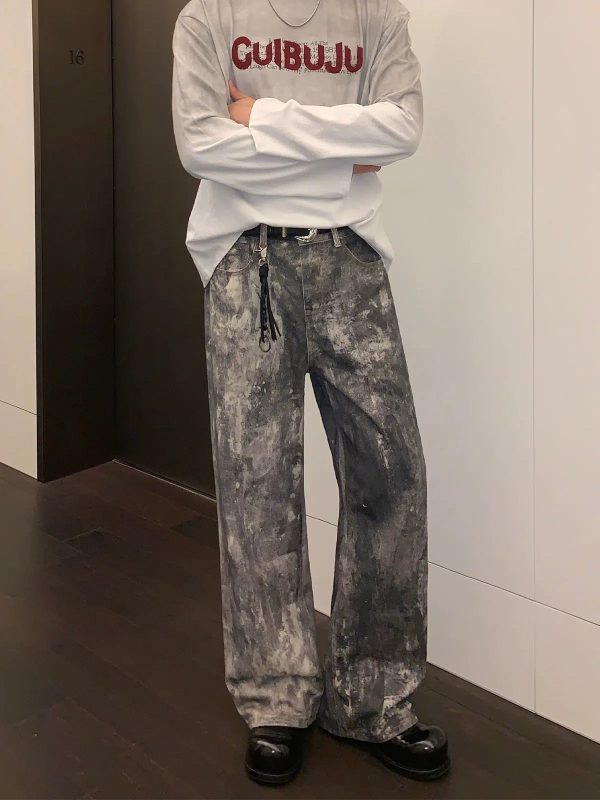 Ink-Dyed Wide-Leg Denim Pants For Discount - Image 3