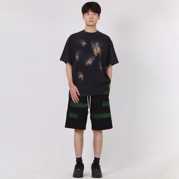 Embroidered Logo Printed Shorts Online Sale - Image 3