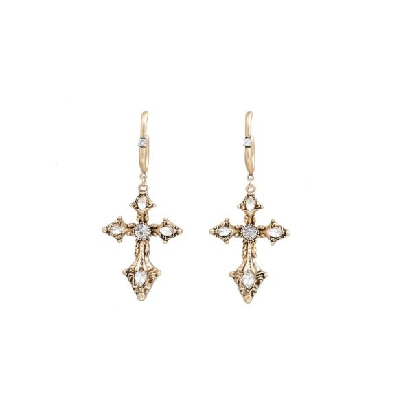 Cross Pendant Earrings For Sale - Image 2