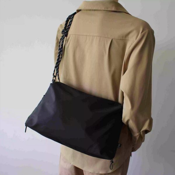 Black Canvas Shoulder Bag Discount - Image 4