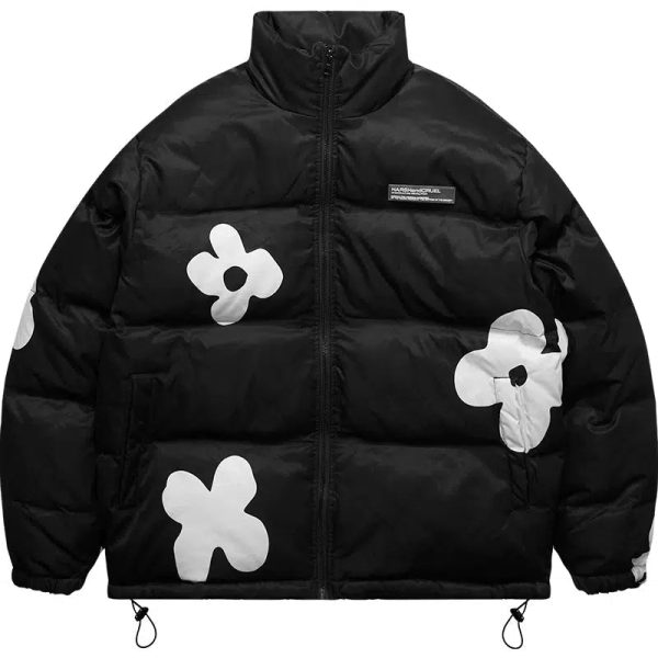 Floral Print Stand Collar Jacket Online Hot Sale - Image 5