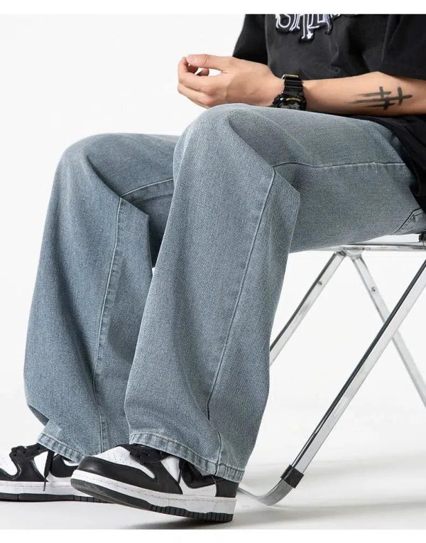 Blue Straight-leg Jeans Online Hot Sale - Image 3