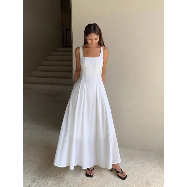 Square Neck A-Line Sundress Online Hot Sale