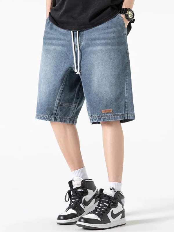 Drawstring Denim Shorts Cheap - Image 2