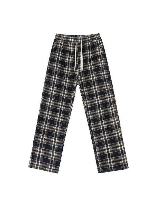 Casual Fit Drawstring Plaid Pants on Sale - Image 5