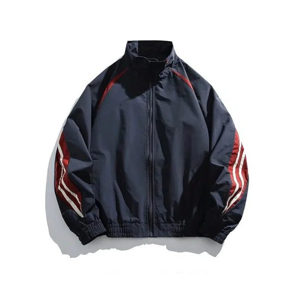 Striped Sleeves Windbreaker Jacket Online Hot Sale