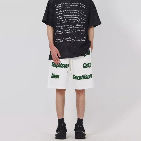 Embroidered Logo Printed Shorts Online Sale - Image 2