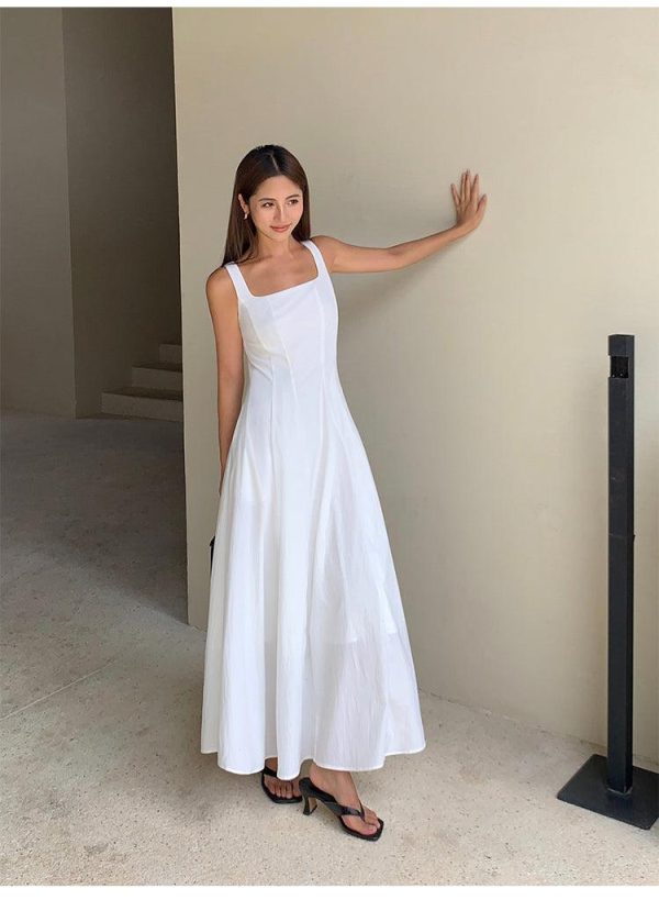 Square Neck A-Line Sundress Online Hot Sale - Image 4