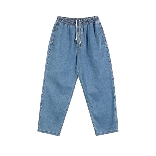 Tapered Drawstring Elastic Waist Jeans For Cheap