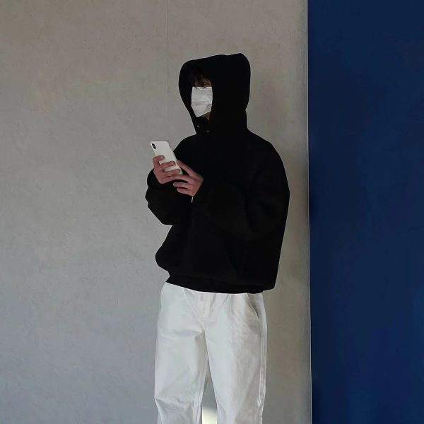 Basic Drawstring Hooded Sweatshirt Sale - Image 4
