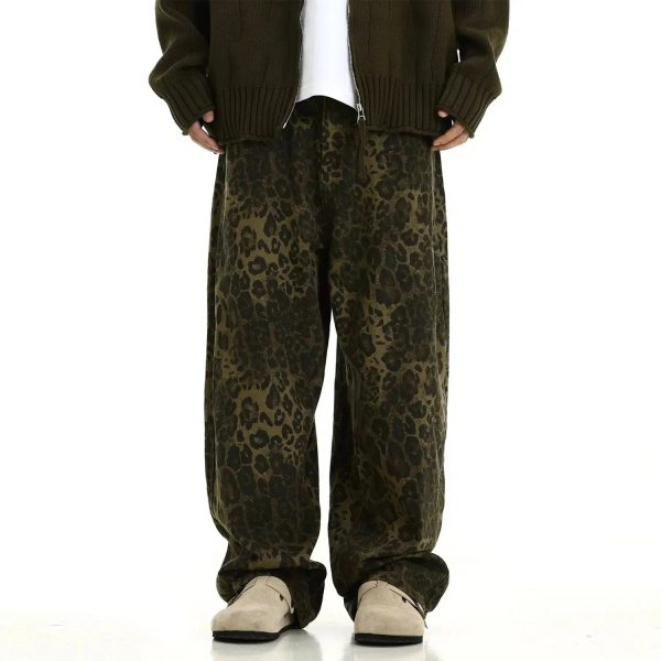 Dark Leopard Wide-Leg Multi-pocket Pants Discount - Image 3