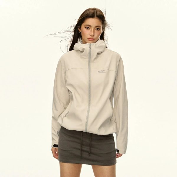 Integrated Hood Athletic Zip-Up Coat Sale