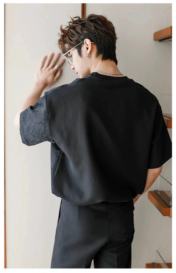 Metal Button Short-sleeved T-shirt Online - Image 4