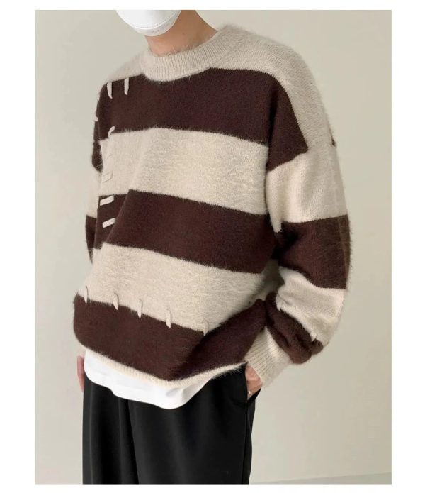 Patch Mohair Striped Sweater Online now - Image 3