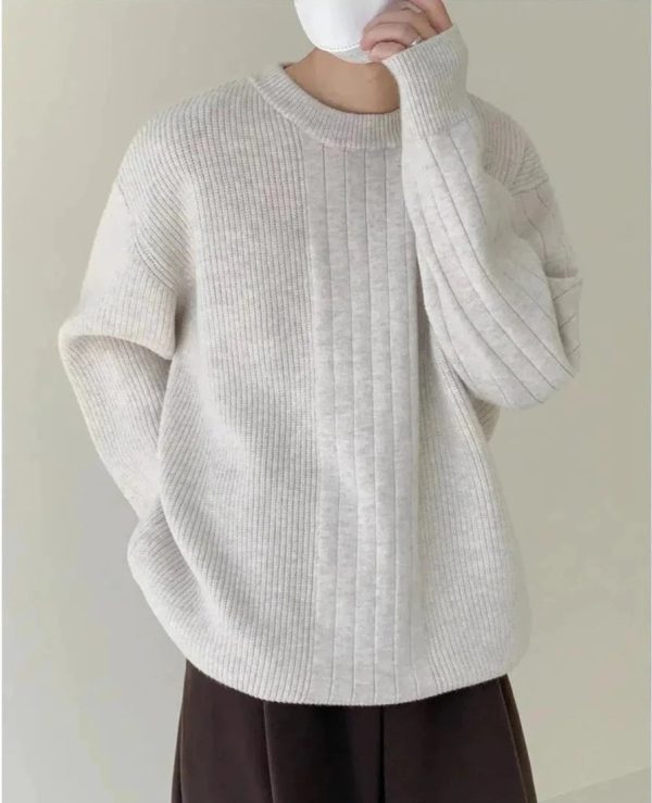 Light Gray Drape Crew Neck Sweater Online now