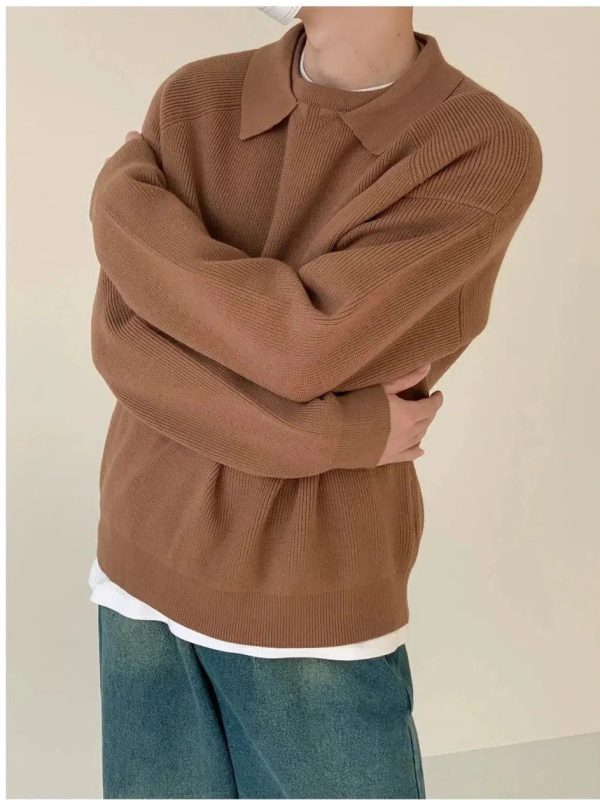 Loose Fit Polo Sweater on Sale
