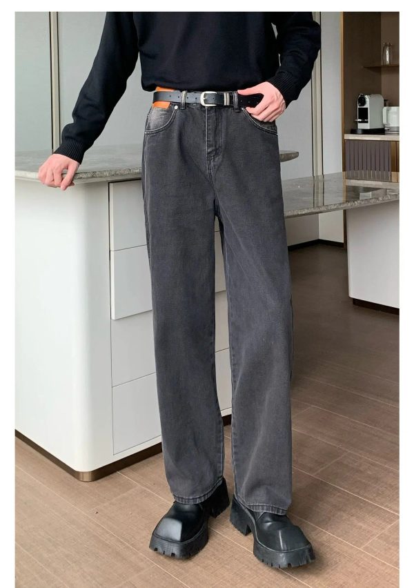 Washed Slim Straight-leg Jeans For Discount