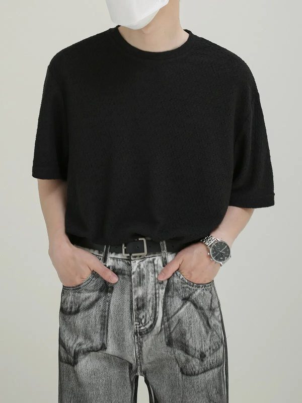 Knitted Lightweight Short-sleeved T-shirt Hot on Sale - Image 2