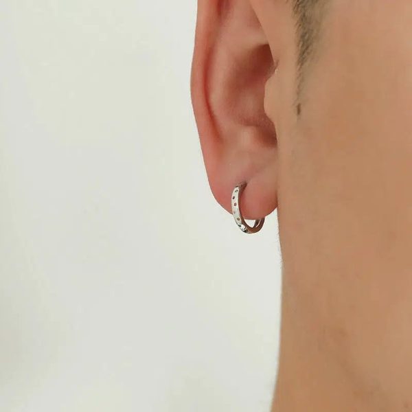 Inset Colored Zircon Hoop Earrings Supply - Image 2