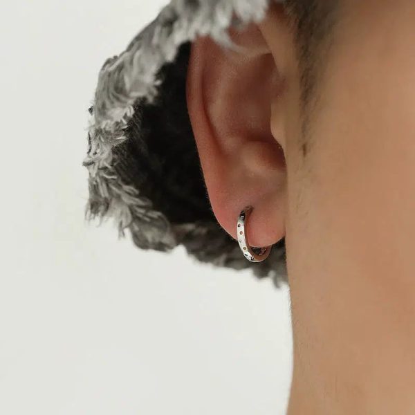 Inset Colored Zircon Hoop Earrings Supply