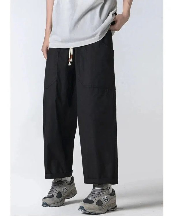 Drawstring Wide Leg Pants Online Sale - Image 5