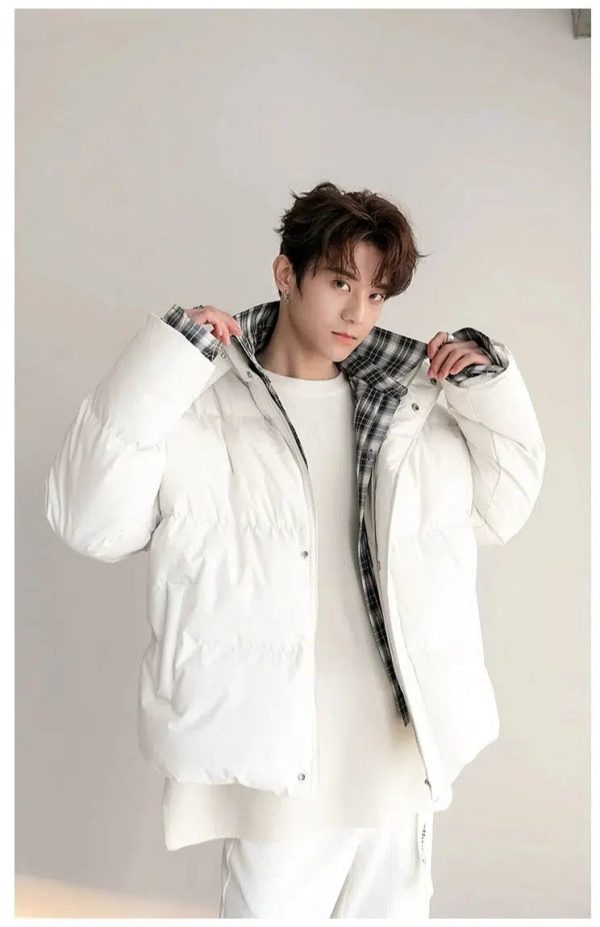 Thickened Two-piece Plaid Puffer Jacket Supply - Image 5