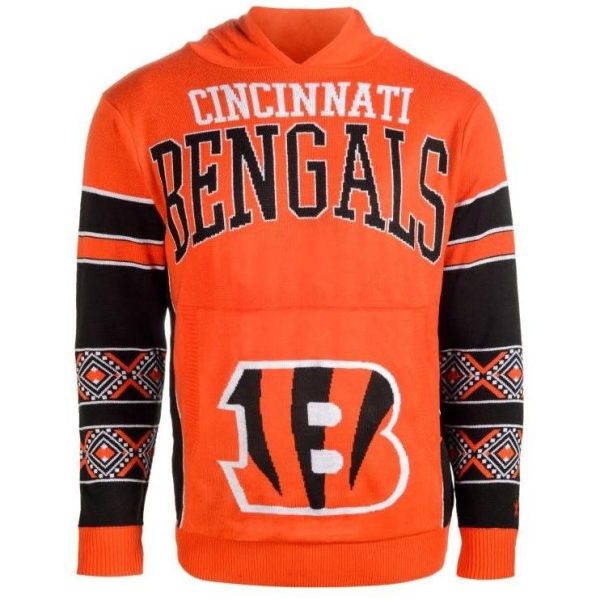 Cincinnati Bengals Big Logo Hooded Sweater Hot on Sale - Image 3